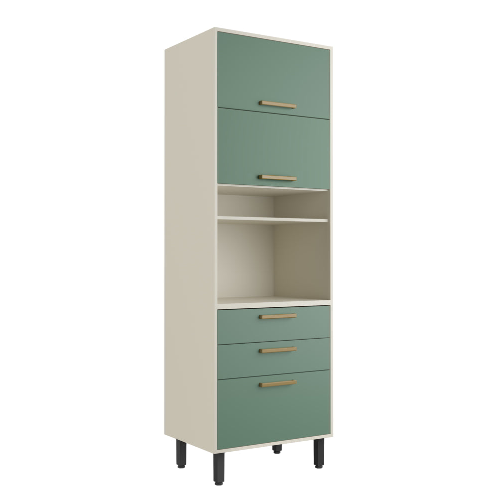 Armário de Cozinha Paneleiro 3 Portas 2 Gavetas e Nichos Bossa Nova Bertolini