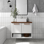 Balcão de Aço para Banheiro com Cuba e Nicho 2 Portas Natura Bertolini