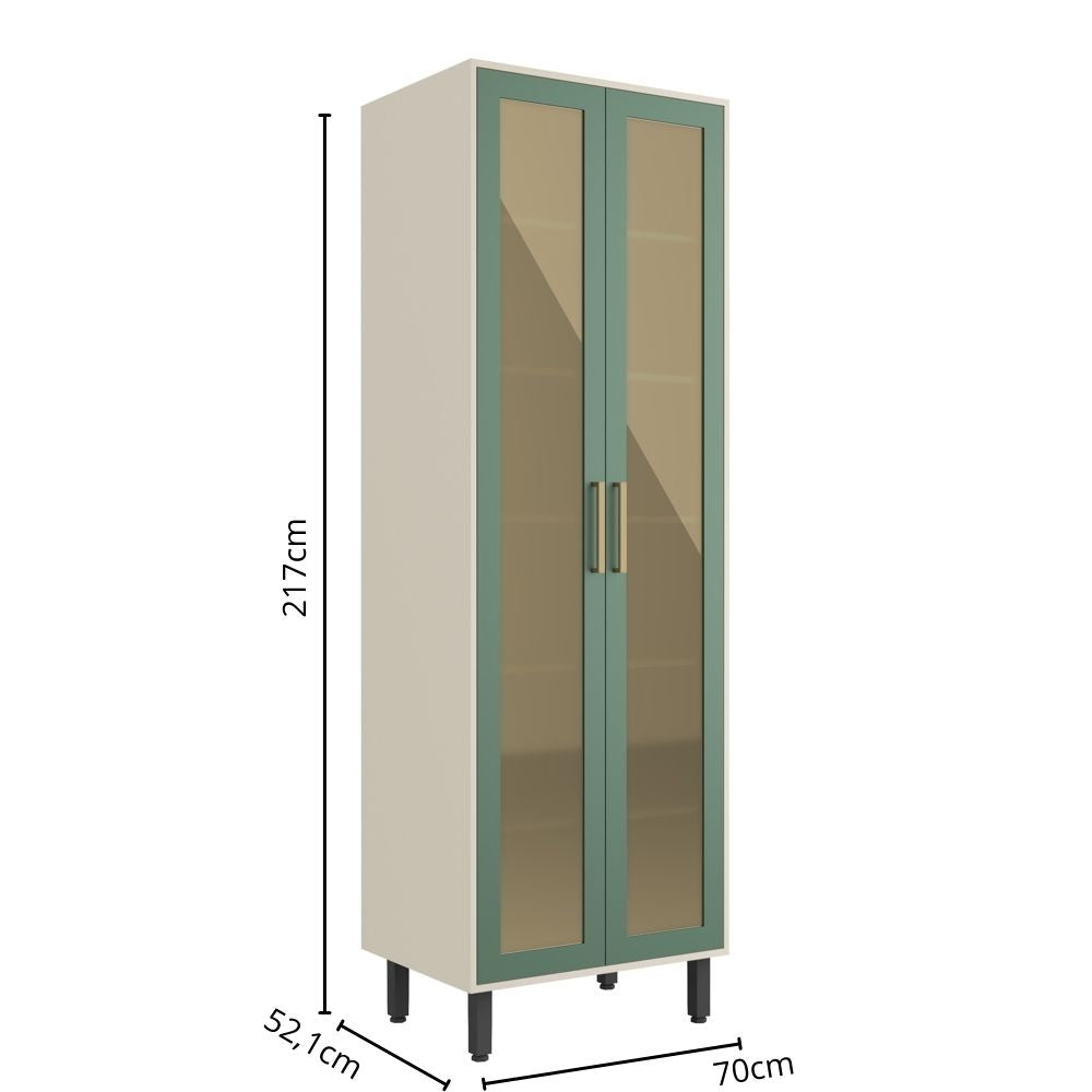Cristaleira com 2 Portas de Vidro Bossa Nova Bertolini
