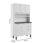 Cozinha Aço Compacta 6 Portas 2 Gavetas Múltipla Bertolini