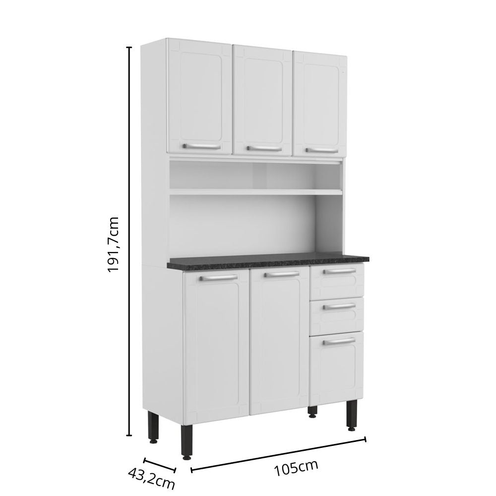 Cozinha Aço Compacta 6 Portas 2 Gavetas Múltipla Bertolini