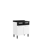 Balcão de Cozinha em Aço com Tampo 2 Portas 2 Gavetas Evidence Bertolini