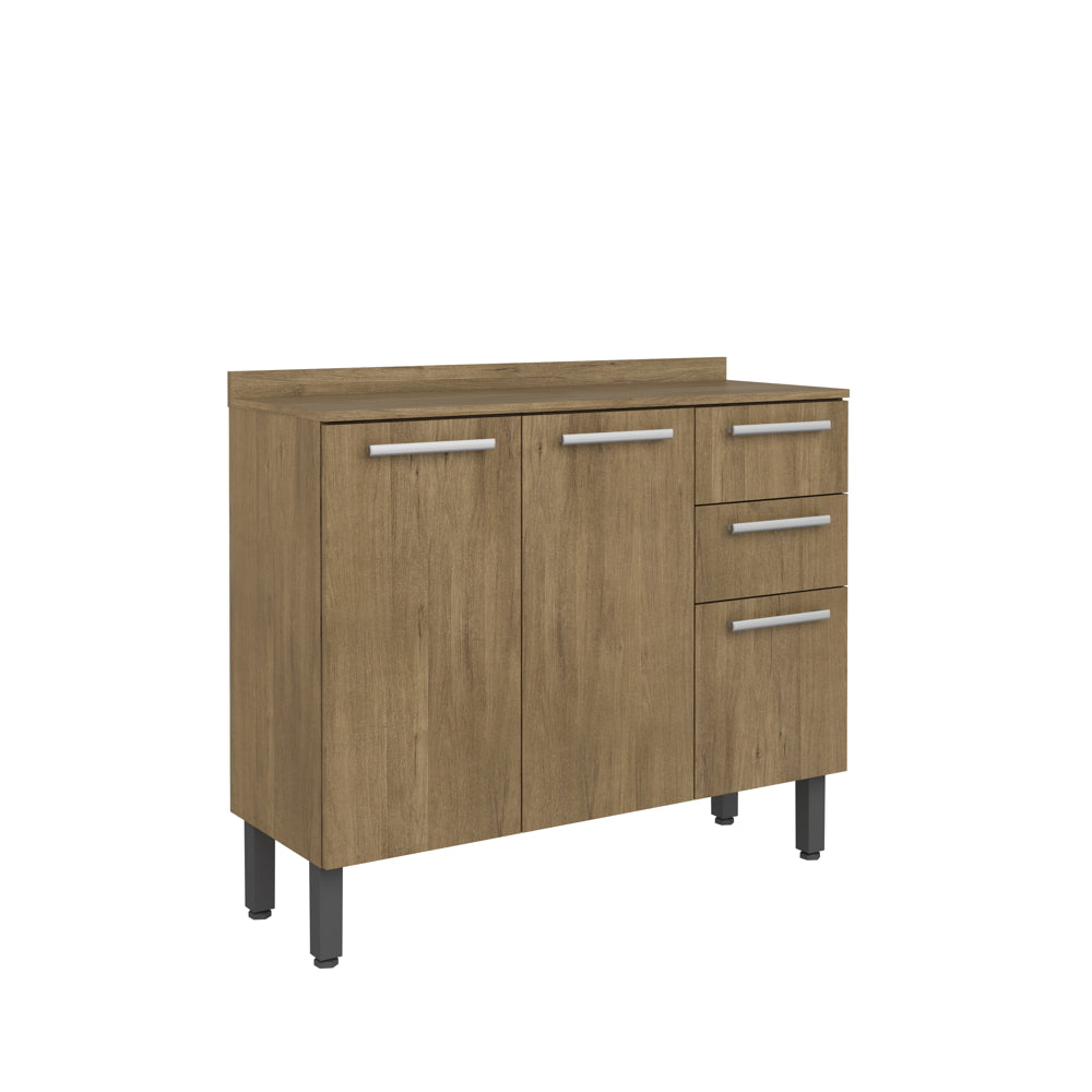 Balcão de Cozinha com Tampo 3 Portas e 2 Gavetas Samba Bertolini