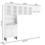 Cozinha Completa Compacta de Aço com 9 Portas Múltipla Bertolini