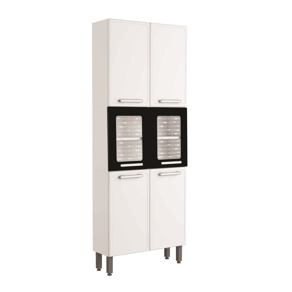 Armário de Aço 70cm 6 Portas 2 Vidros Gourmet Bertolini