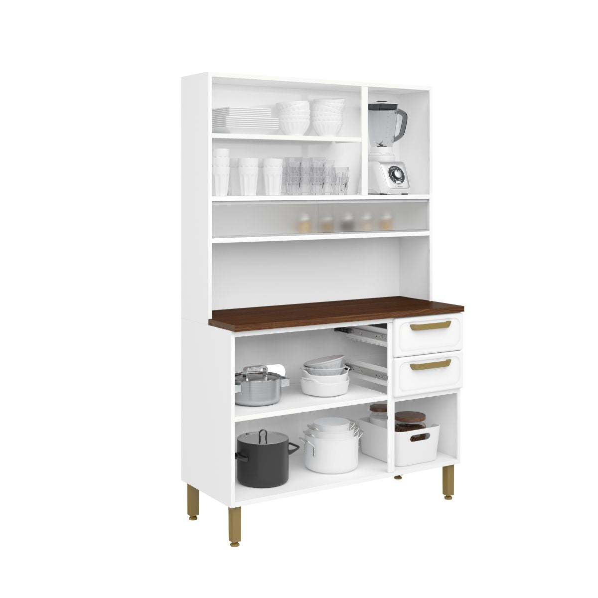 Cozinha Compacta de Aço com 6 Portas e 2 Gavetas Bella Bertolini