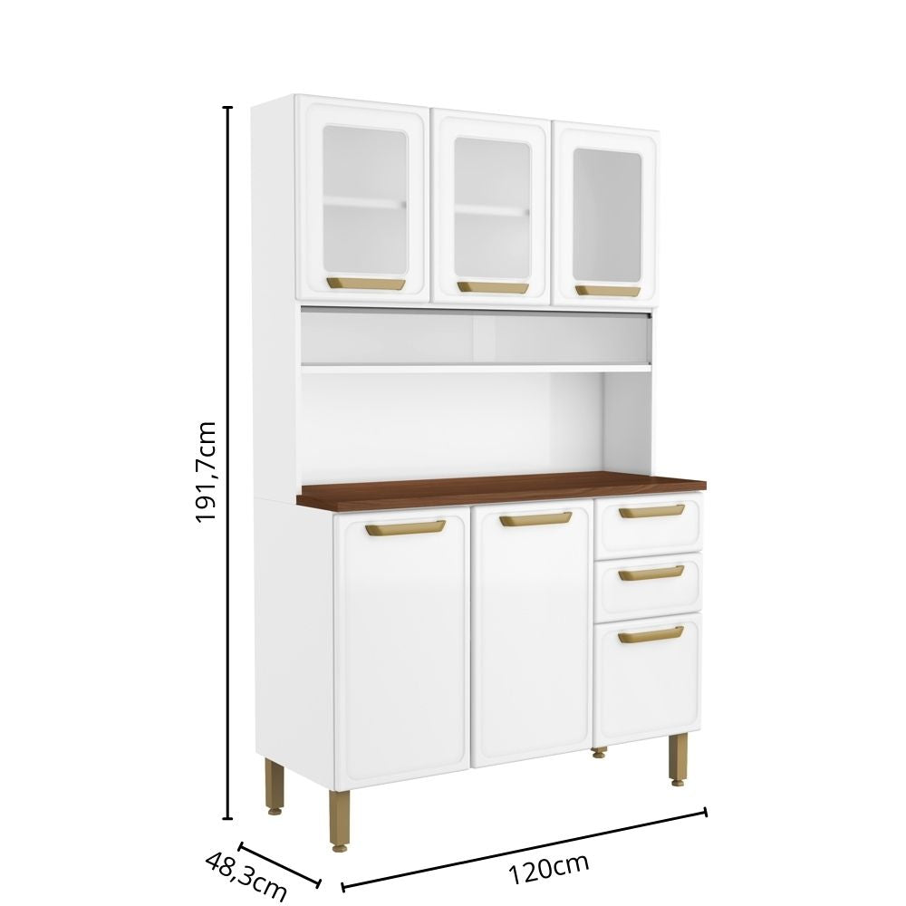 Cozinha Compacta de Aço com 6 Portas e 2 Gavetas Bella Bertolini