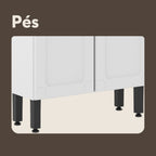 Balcão de Aço com Pia 3 Portas 2 Gavetas Colors Bertolini