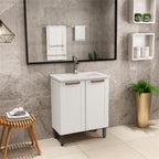 Balcão de Aço para Banheiro com Cuba 2 Portas Natura Bertolini