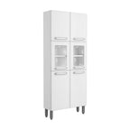 Armário de Cozinha Paneleiro em Aço com 6 Portas e 2 Vidros Evidence Bertolini