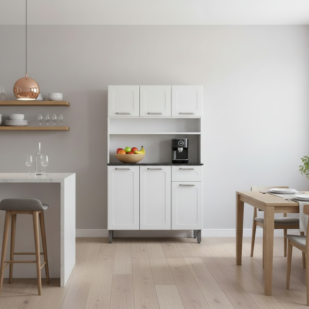 Cozinha de Aço Compacta com 6 Portas e 1 Gaveta Dona Maria Bertolini