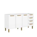 Balcão de Cozinha em Aço sem Pia com 3 Portas e 4 Gavetas Bella Bertolini