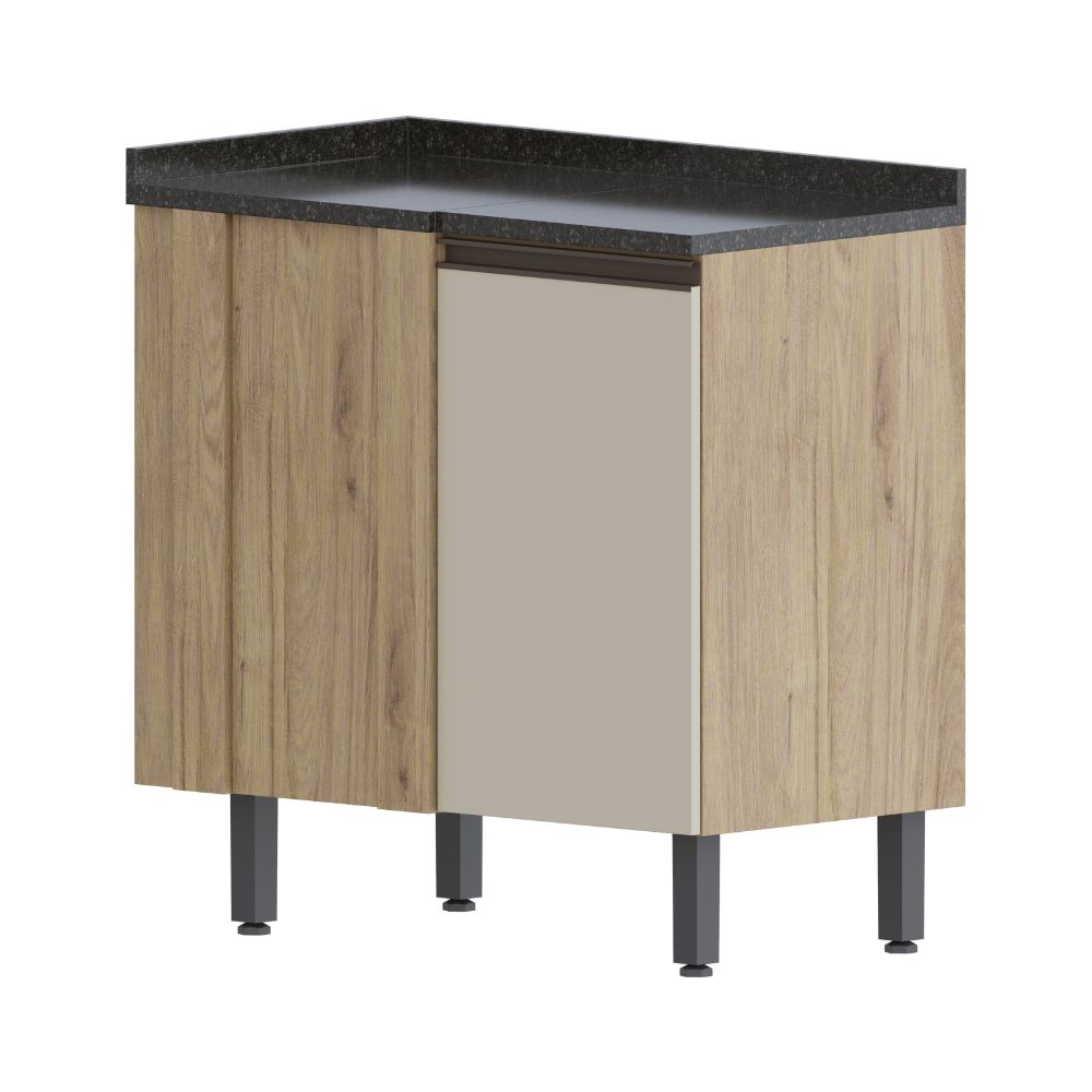 Balcão de Cozinha de Canto com Tampo 1 Porta Moderna Bertolini