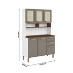 Kit Cozinha em Aço com 6 Portas e 2 Gavetas Essência Bertolini