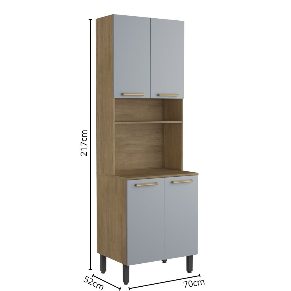 Cozinha Compacta com 4 Portas e 1 Prateleira Axé Bertolini