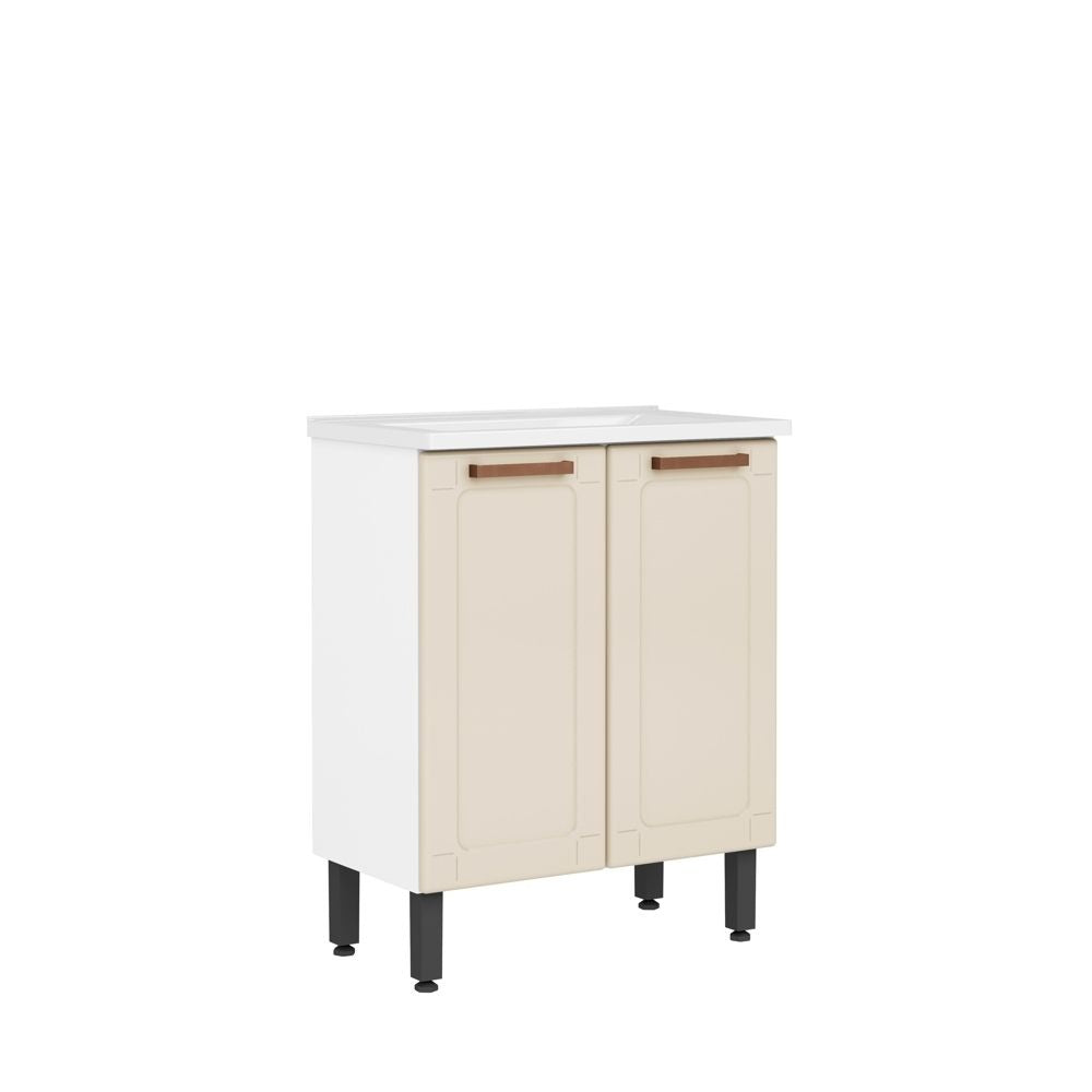 Balcão de Aço para Banheiro com Cuba 2 Portas Natura Bertolini