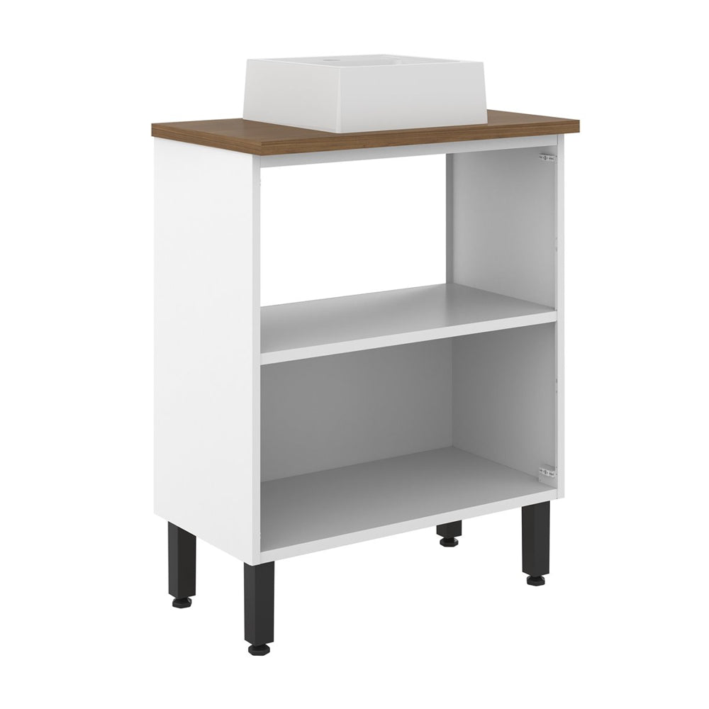 Balcão de Aço para Banheiro com Cuba e 2 Portas Natura Bertolini