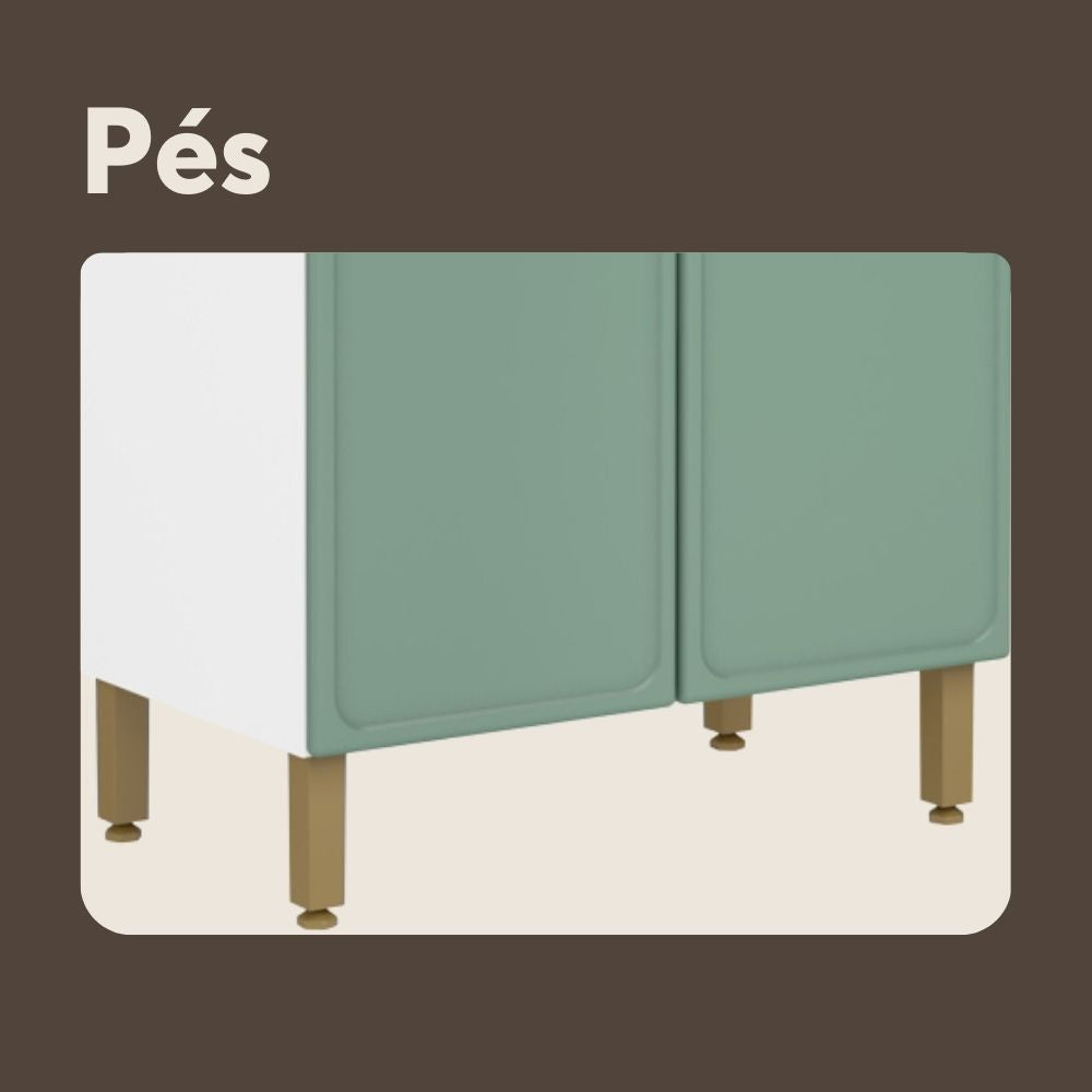 Balcão de Cozinha em Aço com Pia 3 Portas e 4 Gavetas Bella Bertolini