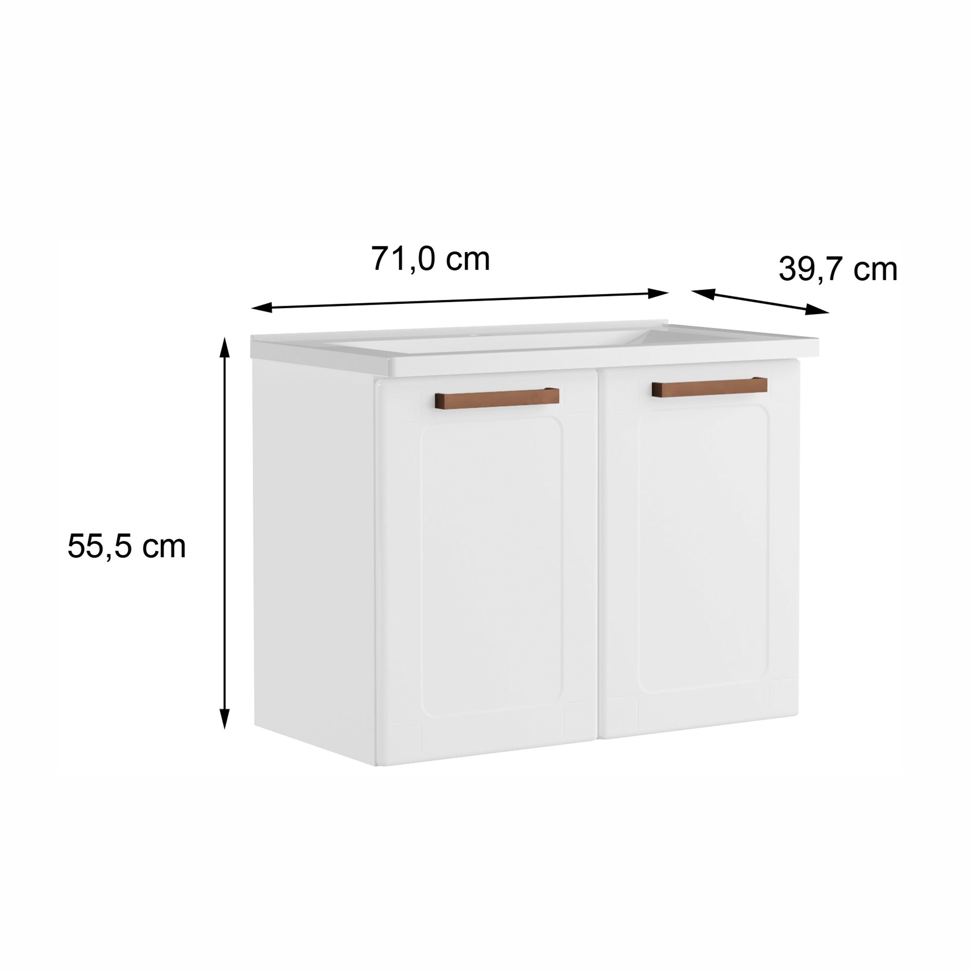 Balcão de Banheiro Suspenso com cuba 2 Portas Natura Bertolini