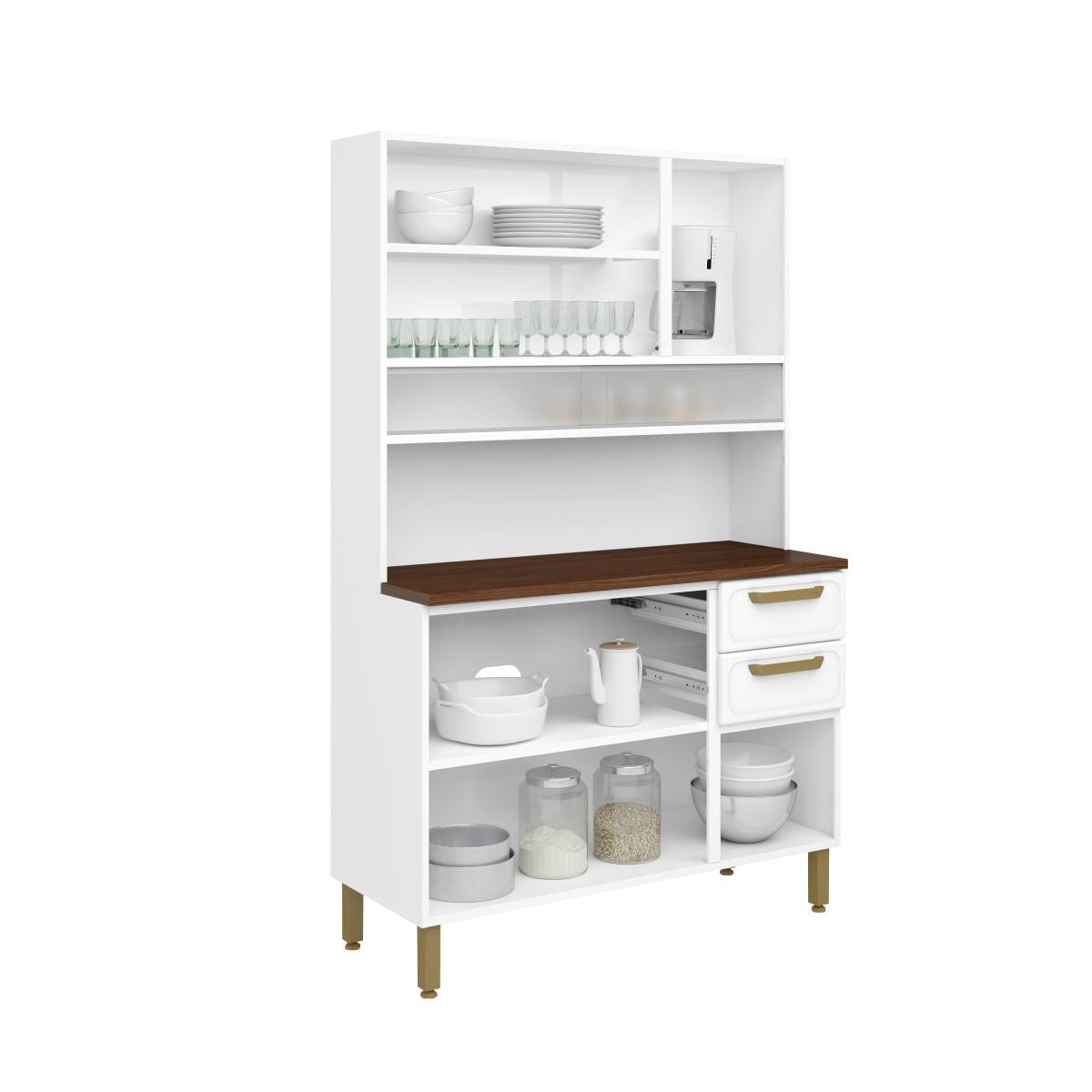 Kit Cozinha em Aço com 6 Portas e 2 Gavetas Essência Bertolini