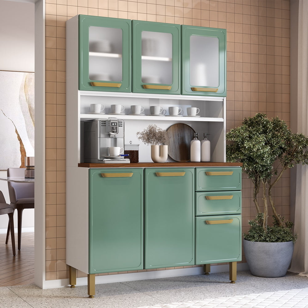 Cozinha Compacta de Aço com 6 Portas e 2 Gavetas Bella Bertolini