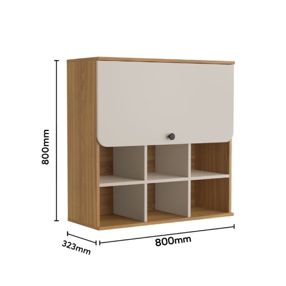 Armário Aéreo de Cozinha com 1 Porta e 6 Nichos Serena Bertolini