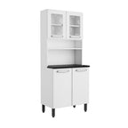 Armário de Cozinha em Aço 4 Portas 2 Vidros Evidence Bertolini