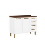 Balcão de Cozinha em Aço com Tampo 2 Portas 4 Gavetas Bella Bertolini