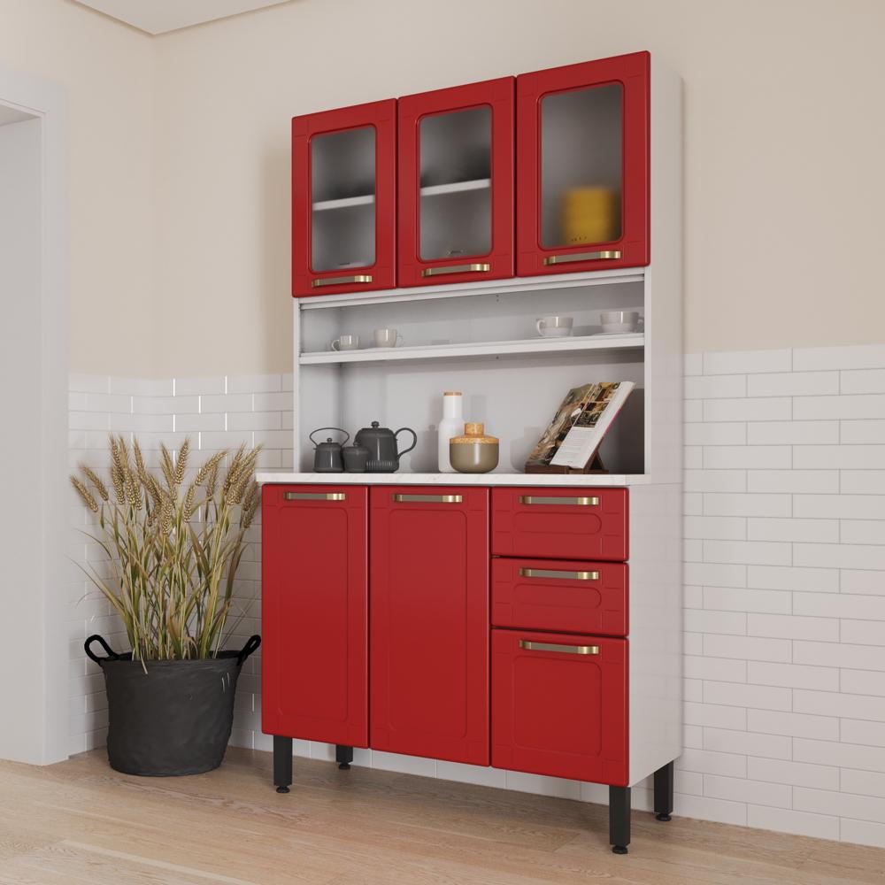 Cozinha Compacta de Aço com 6 Portas Colors Bertolini
