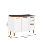 Cozinha Completa em Aço com Tampo MDP 4 Peças Bella Bertolini