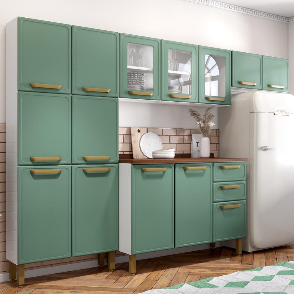 Cozinha Completa em Aço 14 Portas 2 Gavetas Bella Bertolini