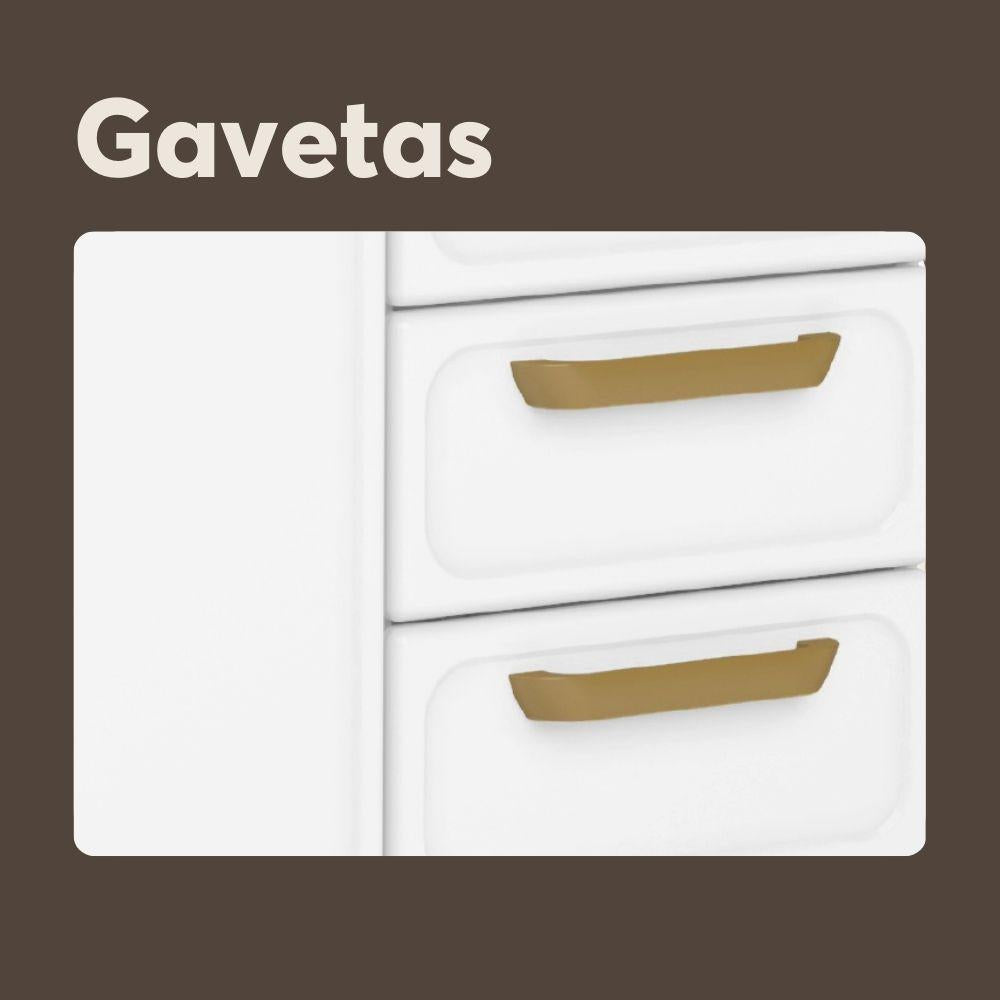 Balcão de Cozinha em Aço com Tampo 2 Portas 4 Gavetas Bella Bertolini