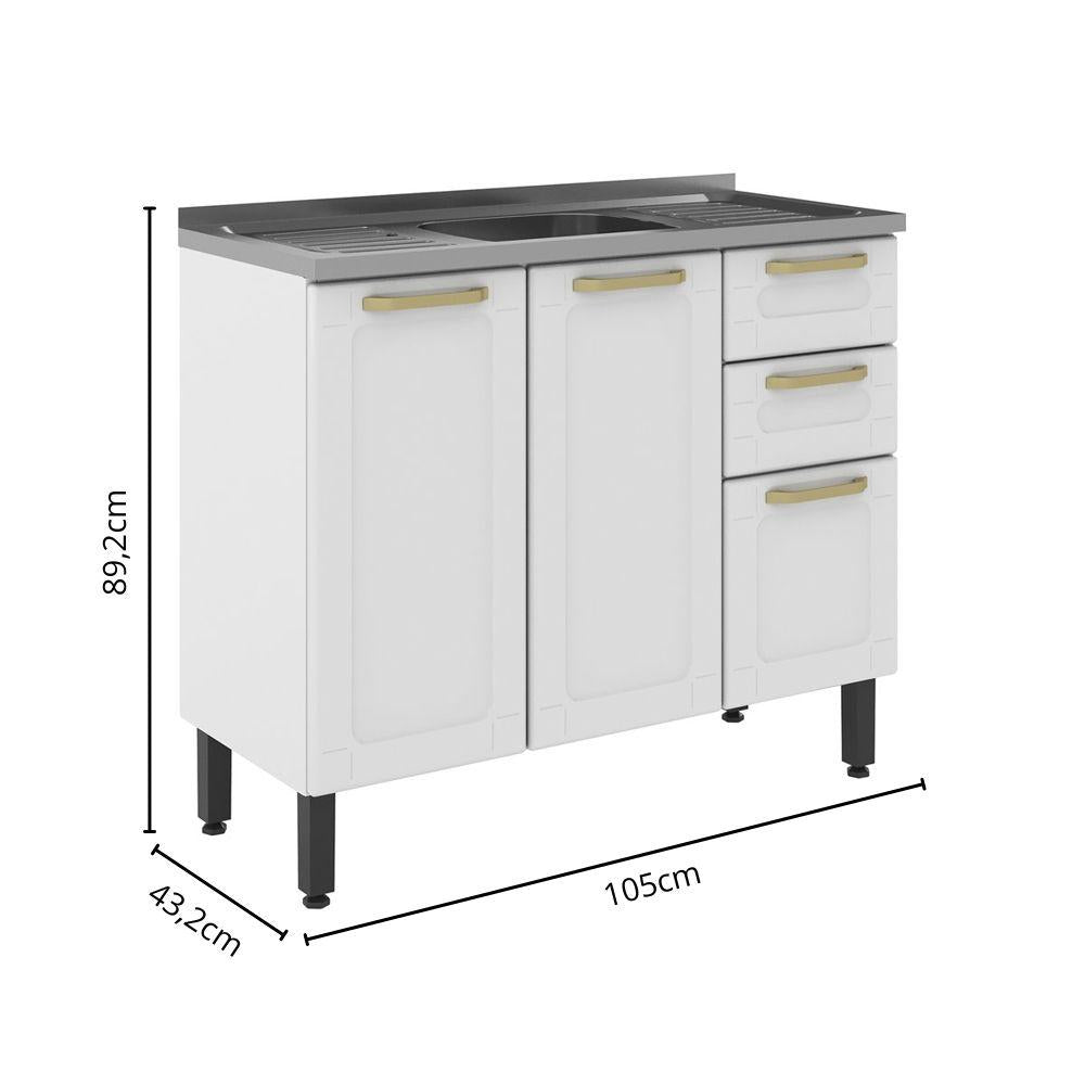 Cozinha Completa em Aço com Pia Colors Bertolini