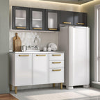 Cozinha Compacta em Aço com Pia 3 Peças Bella Bertolini