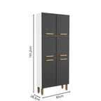 Cozinha Completa em Aço com Tampo MDP 4 Peças Bella Bertolini