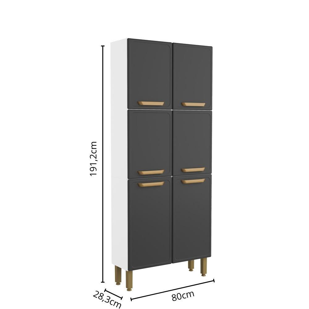 Cozinha Completa em Aço com Tampo MDP 4 Peças Bella Bertolini