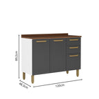 Cozinha Completa em Aço com Portas em Vidro Bella Bertolini