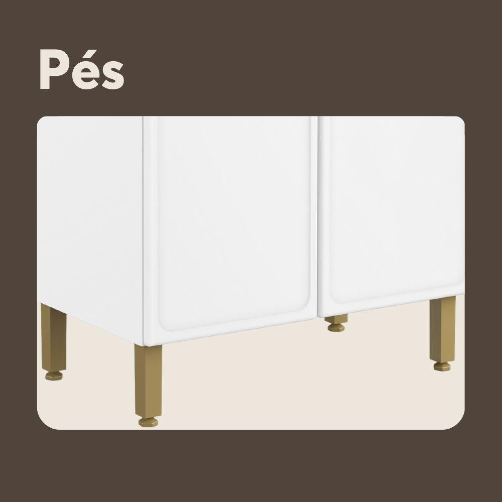 Balcão de Cozinha em Aço com Tampo 2 Portas 4 Gavetas Bella Bertolini