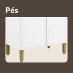 Balcão de Cozinha em Aço com Tampo 2 Portas 4 Gavetas Bella Bertolini